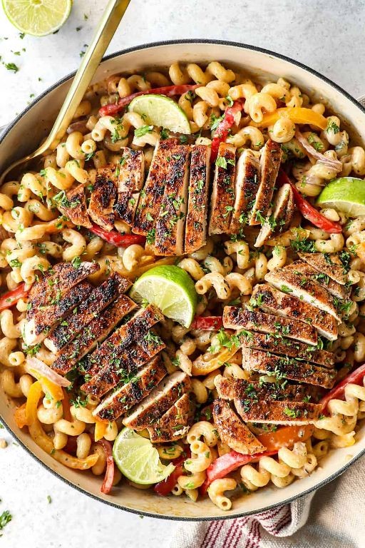 Ackee and Jerk Chicken Pasta