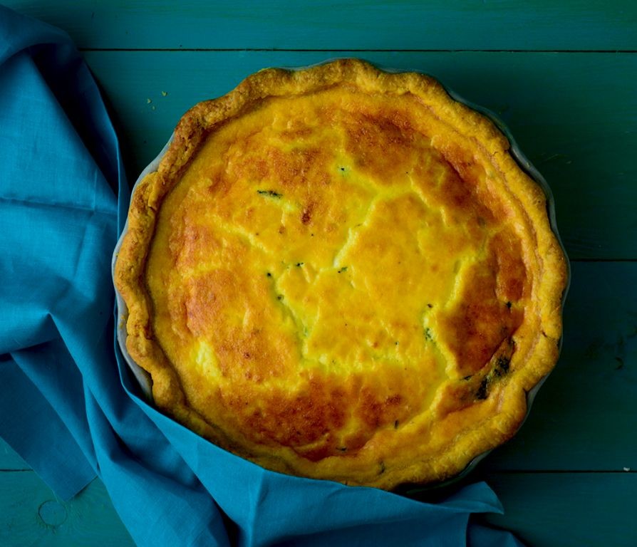 Ackee and Spinach Quiche