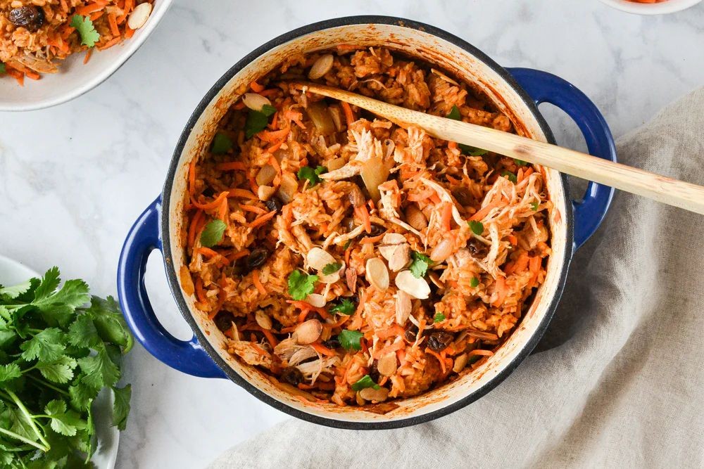 Afghani Pulao with Chicken and Spinach