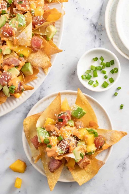 Ahi Poke Nachos with Mango Salsa