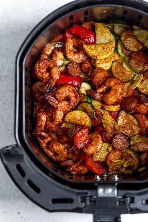 Air Fryer Cajun Shrimp and Sausage