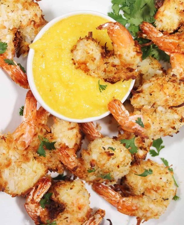 Air Fryer Coconut Shrimp with Mango Dip