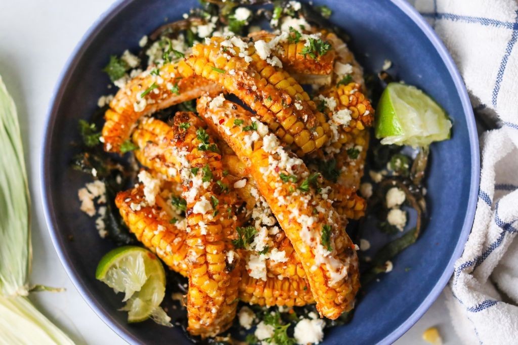 Air Fryer Elote Bites with Tajín Seasoning