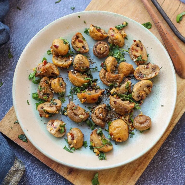 Air Fryer Oven Garlic Butter Mushrooms