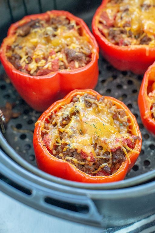 Air Fryer Oven Stuffed Bell Peppers