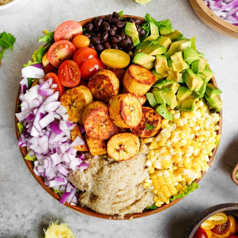 Air Fryer Plantain and Avocado Salad