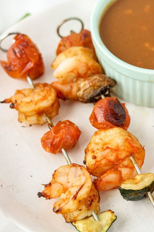 Air Fryer Plantain and Shrimp Skewers