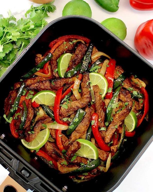 Air Fryer Steak Fajitas