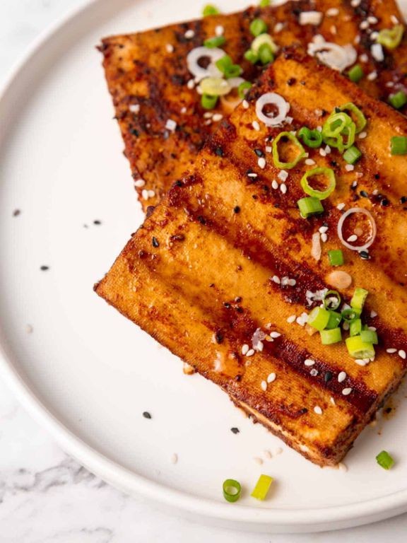 Air Fryer Tofu Steak with Soy Glaze