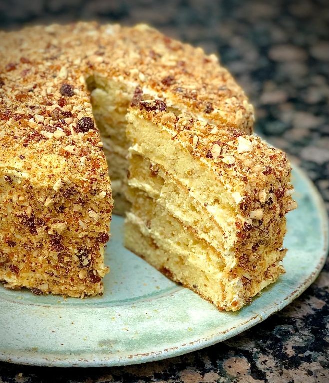 Almond Chantilly Cake with Almond Praline