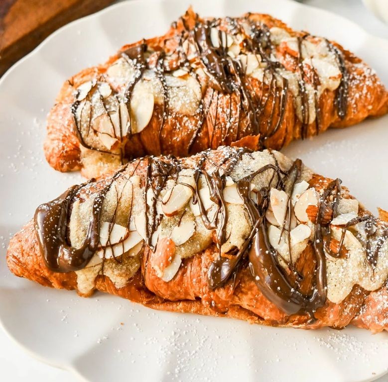 Almond Croissants with Honey Drizzle