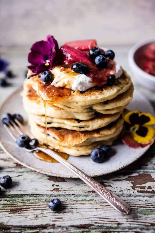 Almond Flour Pancakes with Blueberries