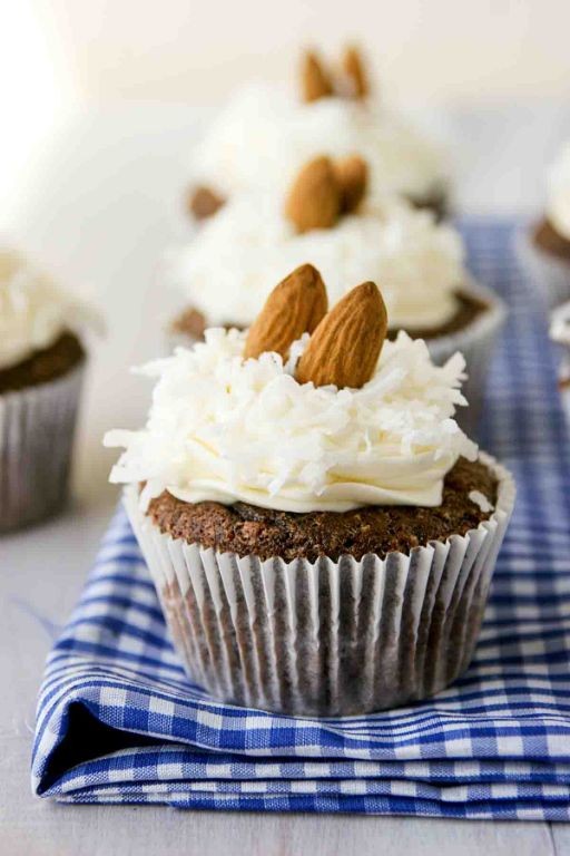 Almond Joy Minion Cupcakes with Coconut and Almonds