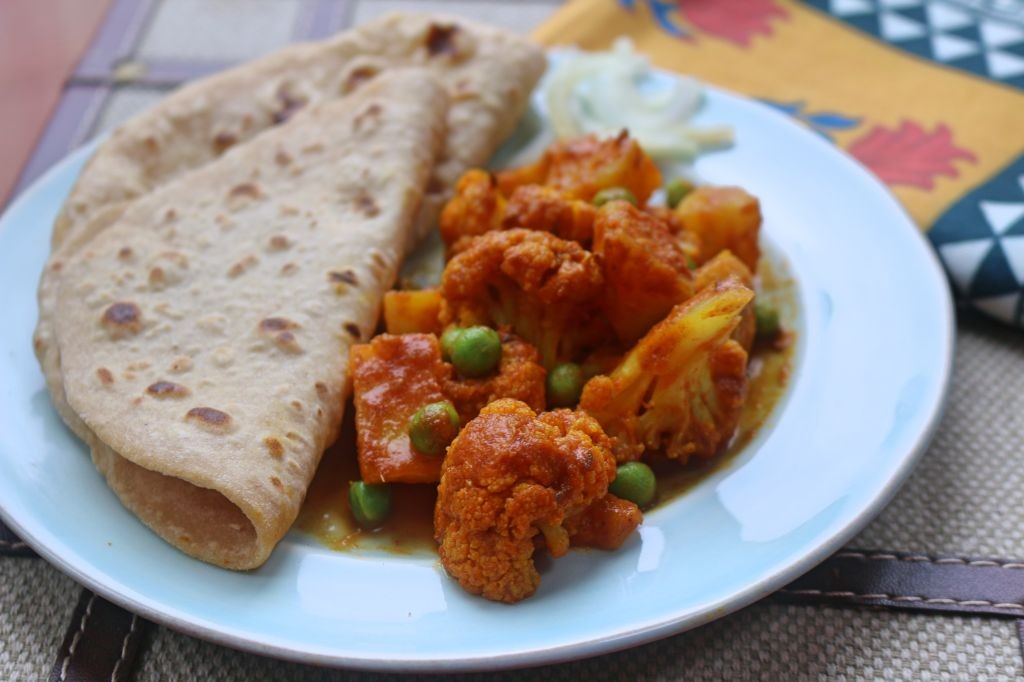 Aloo Gobi and Roti