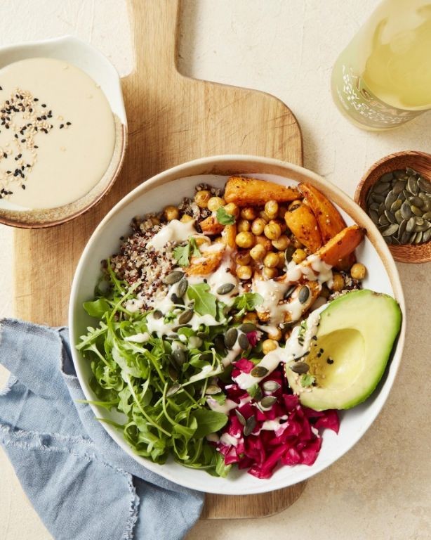 Anti-Inflammatory Buddha Bowl with Tahini Dressing