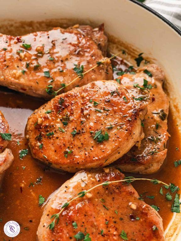 Apple Cider Glazed Cubed Pork Chops