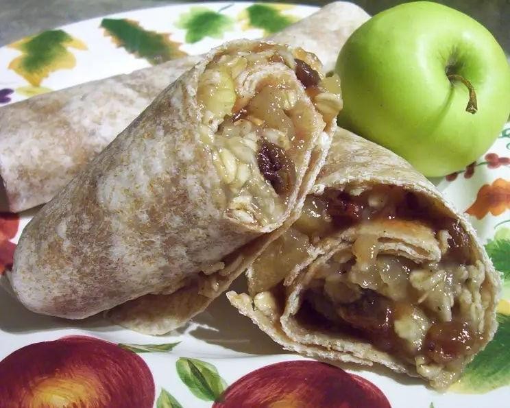 Apple Cinnamon Oatmeal Breakfast Wrap