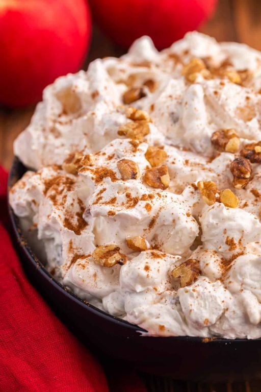 Apple Fluff Salad with Cinnamon and Pecans