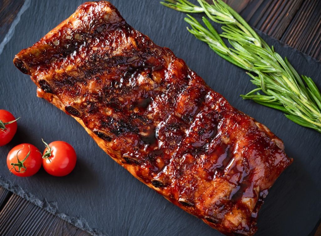 Applewood Smoked Pork Ribs with Bourbon Glaze