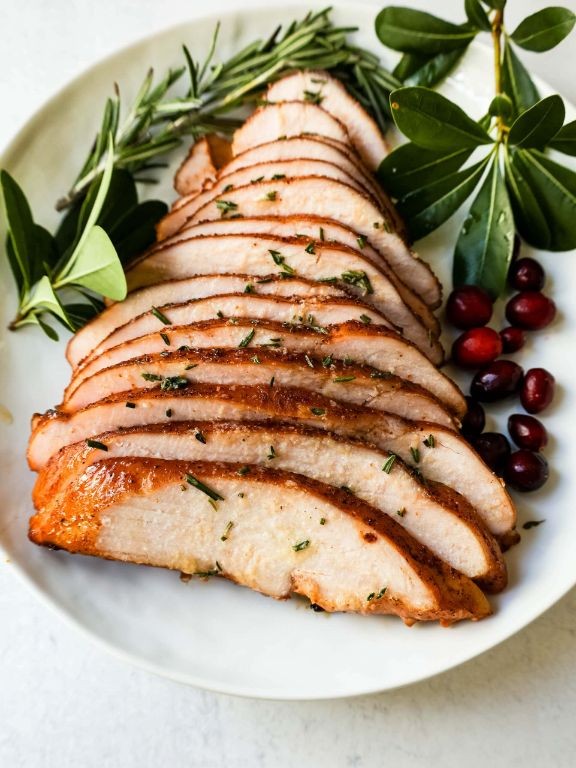 Applewood-Smoked Turkey Breast with Herb Butter