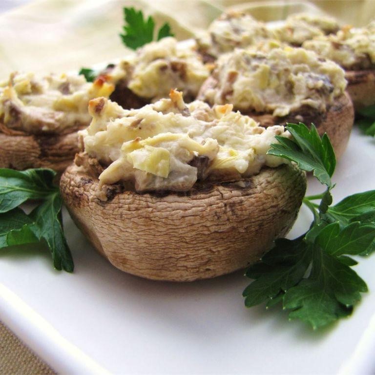 Artichoke and Parmesan Stuffed Mushrooms