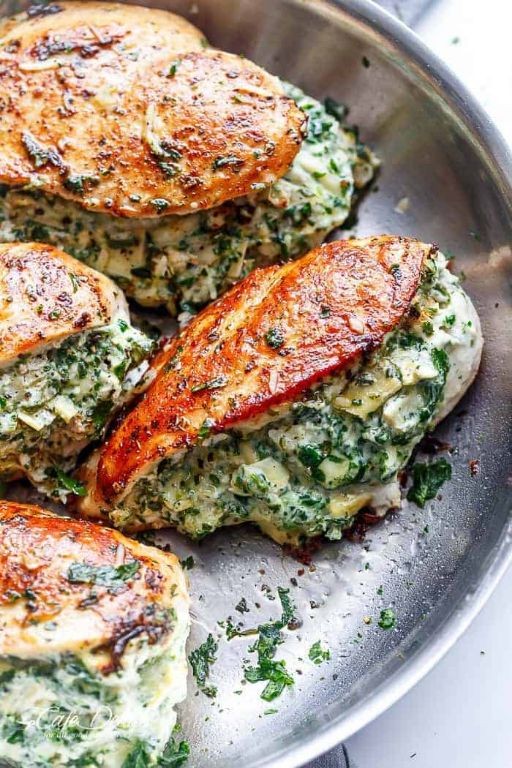 Artichoke and Spinach Stuffed Chicken Breast