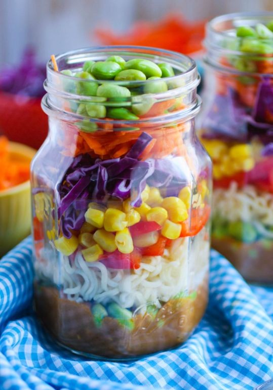 Asian Noodle Mason Jar Salad