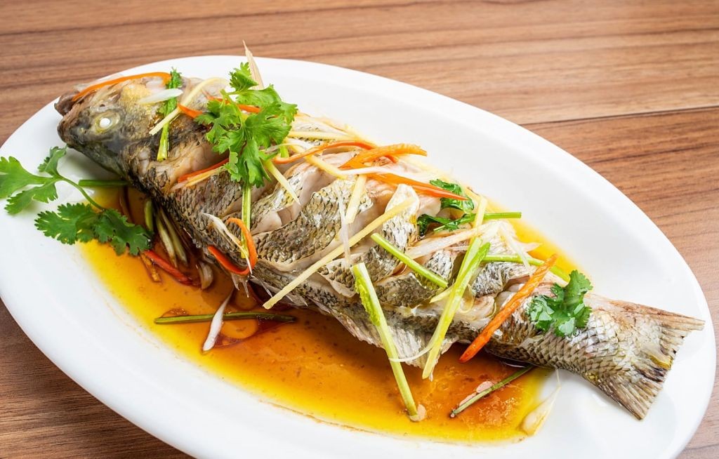 Asian-Style Steamed Sea Bass