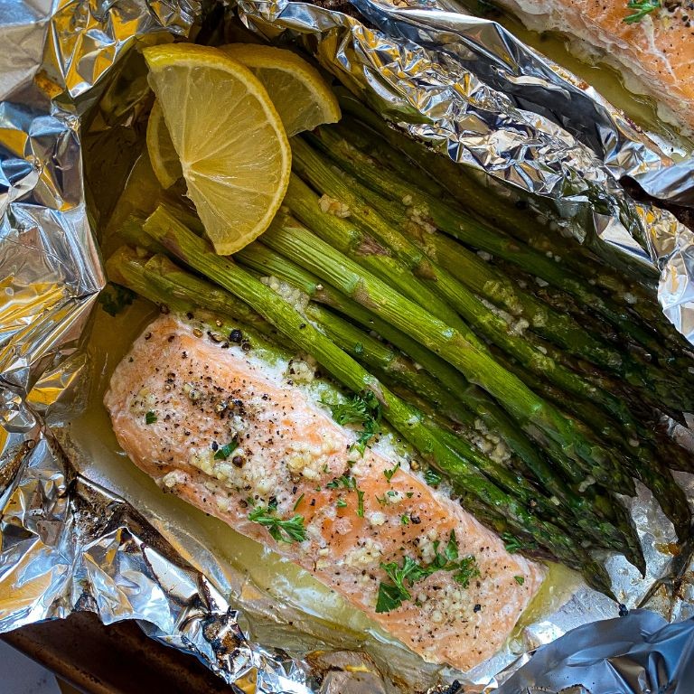 Asparagus and Salmon Foil Packets