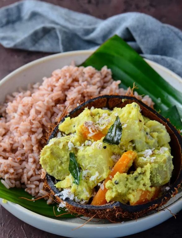 Avial with Kerala Red Rice