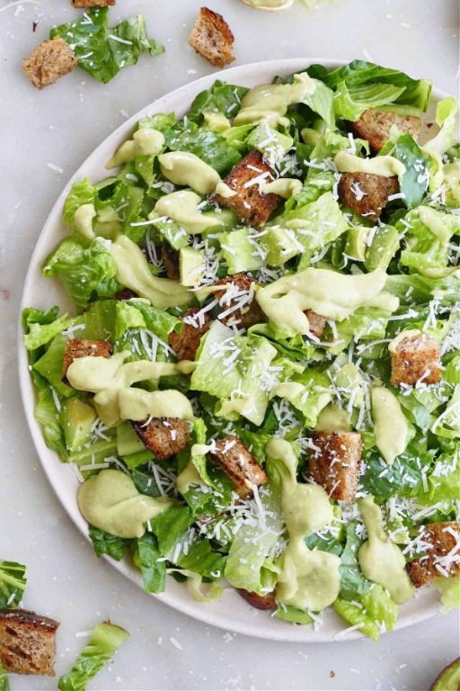 Avocado Chicken Caesar Salad with Creamy Dressing