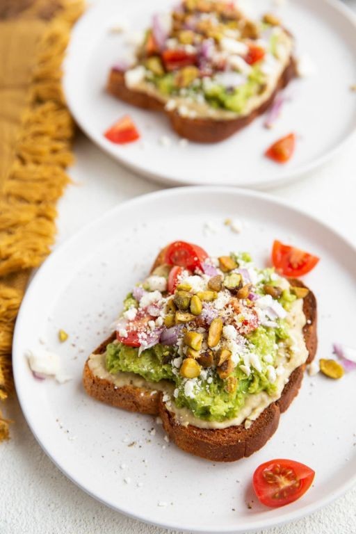 Avocado Chicken Hummus Toast