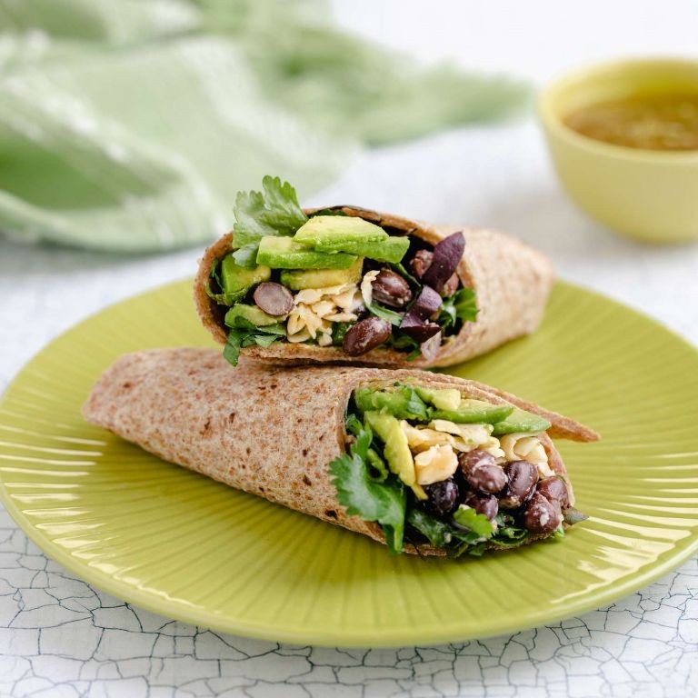 Avocado and Black Bean Wrap