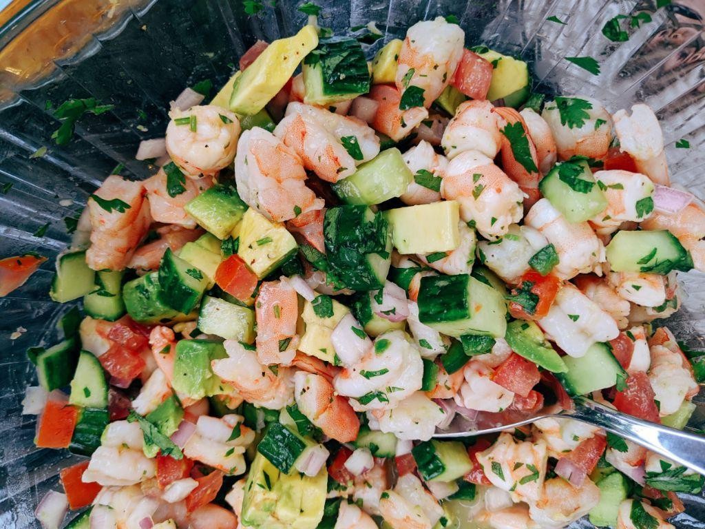 Avocado and Cucumber Shrimp Ceviche