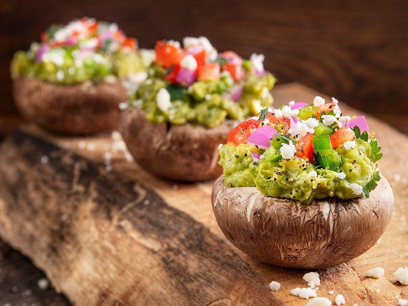 Avocado and Lime Stuffed Mushrooms