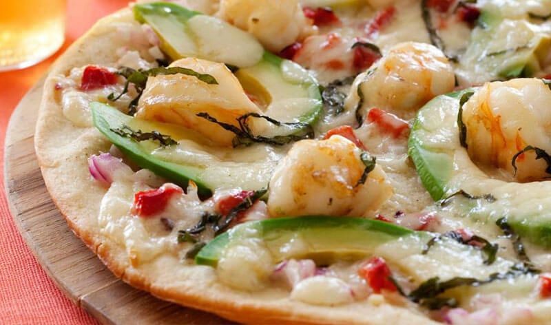 Avocado and Shrimp Keto Pizza