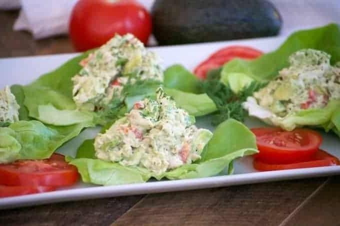 Avocado and Tuna Salad Lettuce Wraps