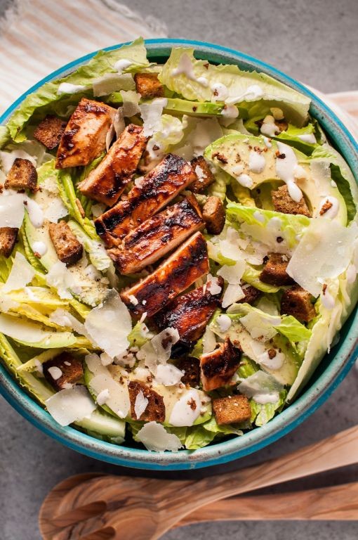 BBQ Chicken Caesar Salad with Smoky Dressing