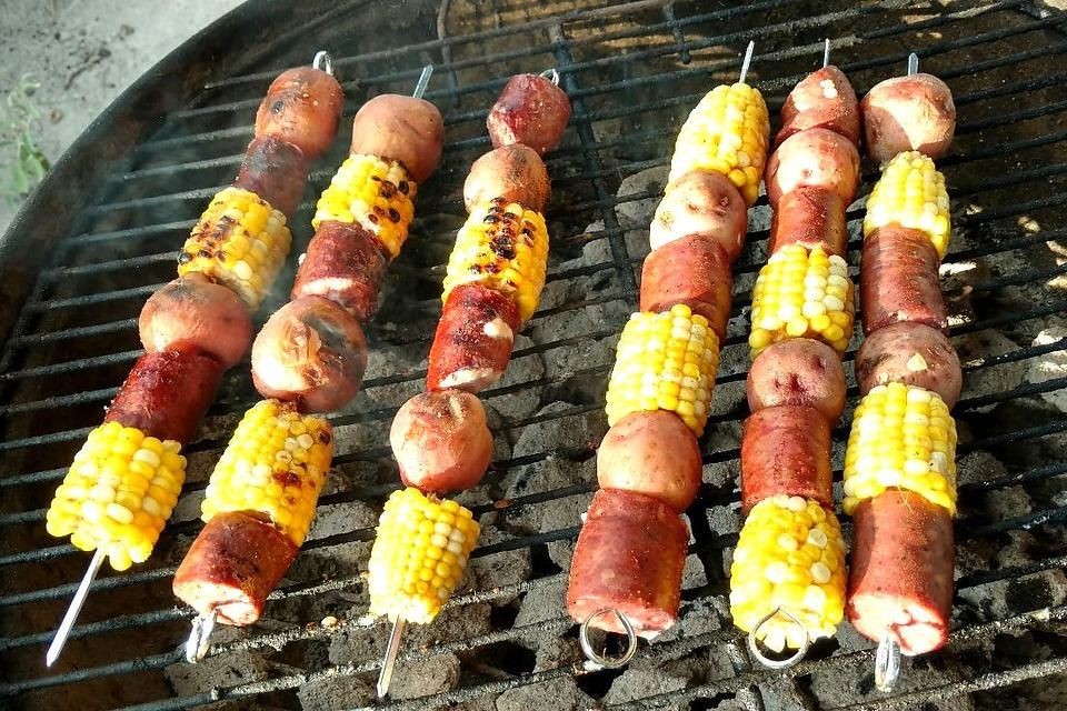 BBQ Corn and Chorizo Skewers