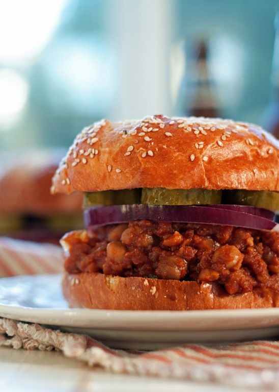 BBQ Lentil Sloppy Joes Made in the Crockpot
