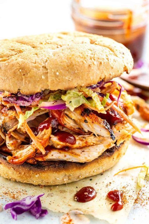 BBQ Rotisserie Chicken Sandwich with Coleslaw