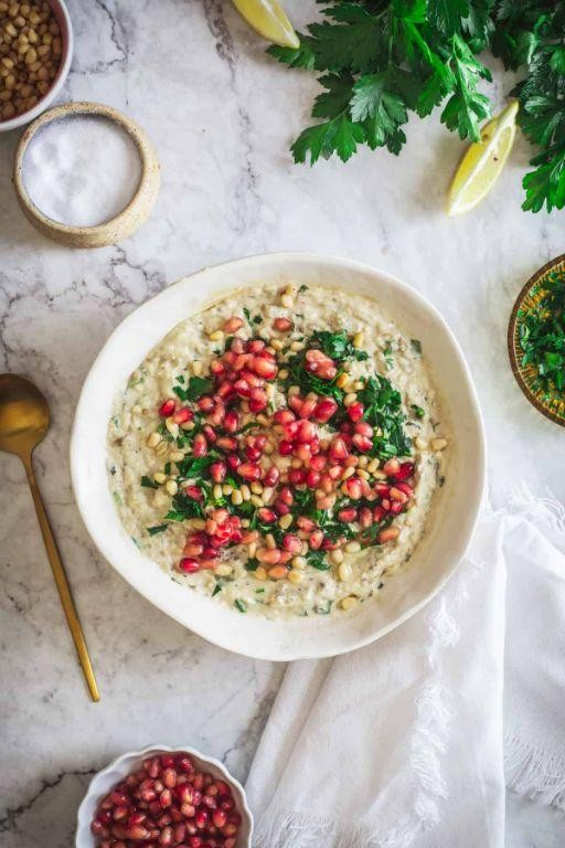 Baba Ganoush with Pomegranate Seeds