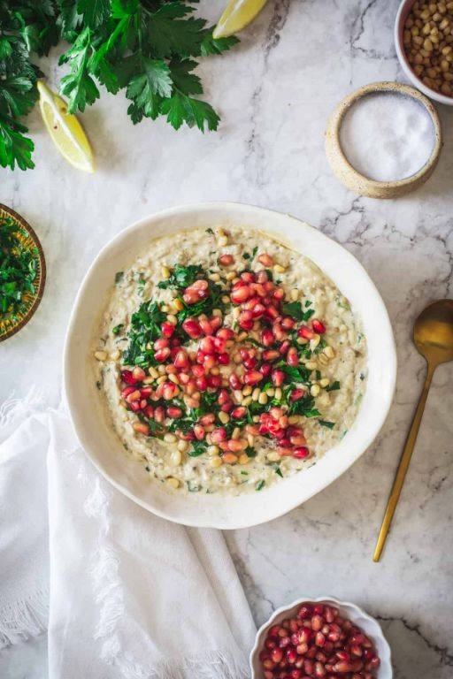 Baba Ganoush with Pomegranate Seeds