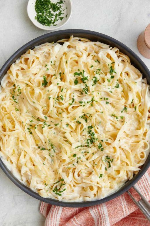 Baby Cauliflower Alfredo Pasta