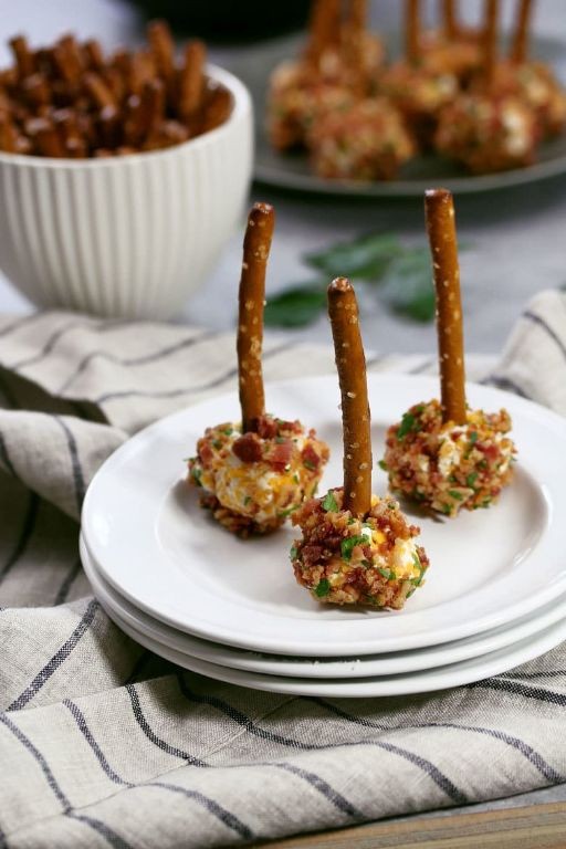 Bacon Ranch Cheese Ball with Pretzels