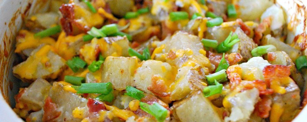 Bacon Ranch Funeral Potatoes with Hidden Valley Dressing