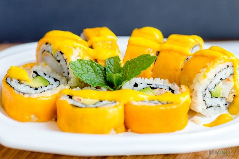 Bacon and Mango Sushi Roll