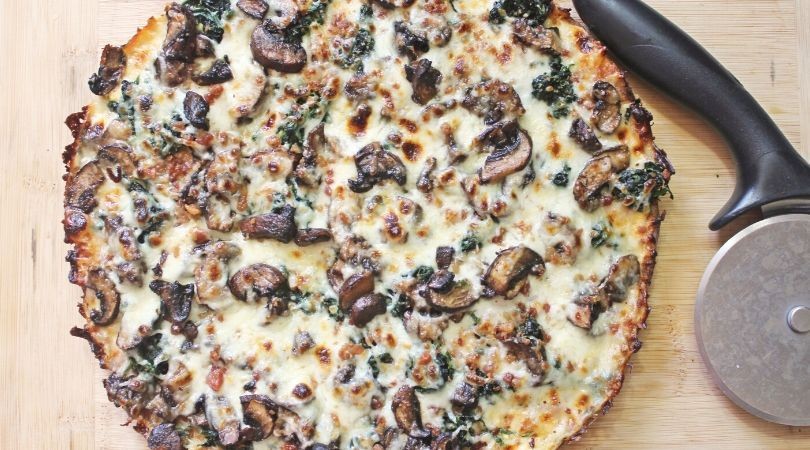 Bacon and Mushroom Keto Pizza