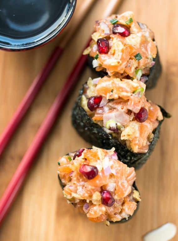 Bacon and Salmon Sushi Tartare