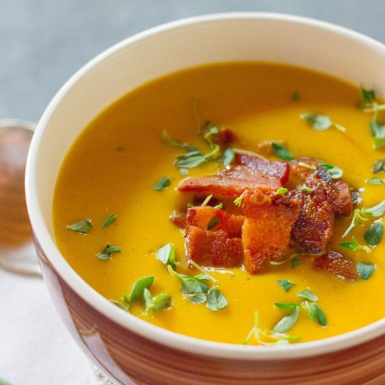 Bacon and Squash Soup with Thyme